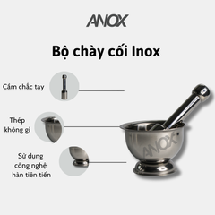 Bộ Chày Cối Inox  | Dụng Cụ Nhà Bếp Cao Cấp | Hàng Việt Nam | Thương hiệu ANOX