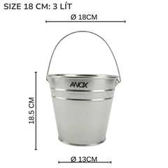 Xô Inox 430 ANOX đựng đá nước, quai inox | Hàng Việt Nam