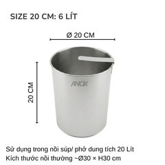 Lòng Trụng Inox 430 ANOX Cho Nồi Hủ Tiếu | Trụng Phở, Bún Chống Rỉ | Đường kính 20cm