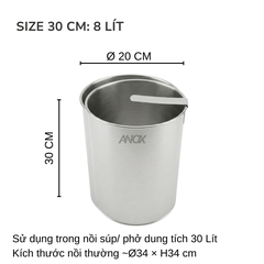 Lòng Trụng Inox 430 ANOX Cho Nồi Hủ Tiếu | Trụng Phở, Bún Chống Rỉ | Đường kính 20cm