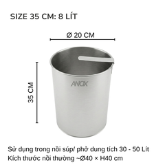 Lòng Trụng Inox 430 ANOX Cho Nồi Hủ Tiếu | Trụng Phở, Bún Chống Rỉ | Đường kính 20cm