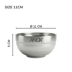 Tô chén bát Inox 430 ANOX Thiết kế Hàn Quốc | Hai lớp cách nhiệt | Hàng Việt Nam
