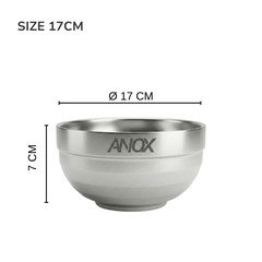 Tô chén bát Inox 430 ANOX Thiết kế Hàn Quốc | Hai lớp cách nhiệt | Hàng Việt Nam