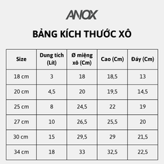 Xô Tròn Inox 430 ANOX đựng đá nước, quai inox |Hàng Việt Nam - Thương hiệu ANOX