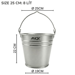 Xô Inox 430 ANOX đựng đá nước, quai inox | Hàng Việt Nam