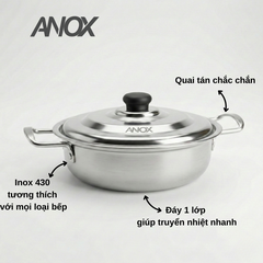 Nồi lẩu Inox ANOX 430 Không gỉ Đáy Từ  | Hàng Việt Nam