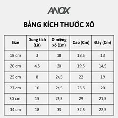 Xô Tròn Inox 430 ANOX đựng đá nước, quai inox |Hàng Việt Nam - Thương hiệu ANOX
