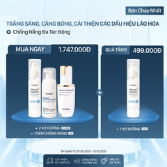 Combo 1 Xịt Dưỡng, Sữa rửa mặt & Kem Chống Nắng | Mỹ phẩm vi sinh Hoa Ngân