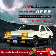 [NEW 2025] Bản cao cấp R002 - Xe RC điều khiển, xe Drift AE86 Trắng 1/18