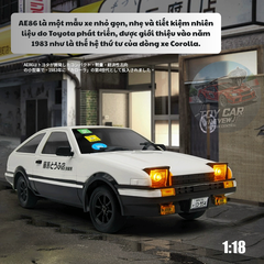 [NEW 2025] Bản cao cấp R002 - Xe RC điều khiển, xe Drift AE86 Trắng 1/18