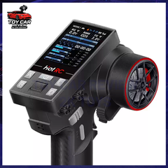 Tay điều khiển HotRC Huahang CT10B, vô-lăng kim loại, 4 kênh, kèm receiver mini 2.4G – Dùng cho xe RC RWD