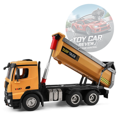 Xe tải ben công trình điều khiển từ xa Huina 1582 bản nâng cấp vỏ kim loại đồ chơi mô hình xe tải