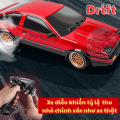 [NEW 2025] Bản cao cấp R002 - Xe RC điều khiển, xe Drift AE86 Trắng 1/18