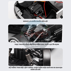 [NEW 2025] Bản cao cấp R002 - Xe RC điều khiển, xe Drift NSX ĐỎ 1/18