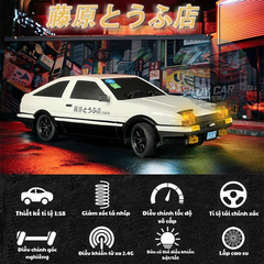[NEW 2025] Bản cao cấp R002 - Xe RC điều khiển, xe Drift AE86 Trắng 1/18