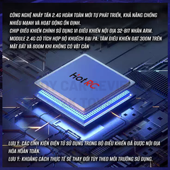 Tay điều khiển HotRC Huahang CT10B, vô-lăng kim loại, 4 kênh, kèm receiver mini 2.4G – Dùng cho xe RC RWD