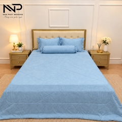 Bộ 5 Món Ga Giường Tencel Dệt Kim Cao Cấp, Sang Trọng