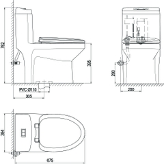 Bàn cầu một khối S301