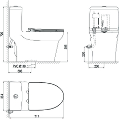 Bàn cầu một khối S306