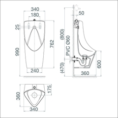 Tiểu nam treo tường cấp dương T6