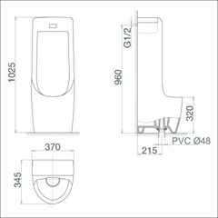 Tiểu nam đặt sàn cảm ứng TD4