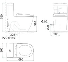 Bàn cầu một khối V199