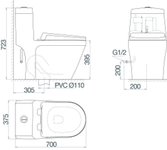 Bàn cầu một khối V35M