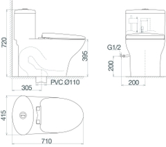 Bàn cầu một khối V37M