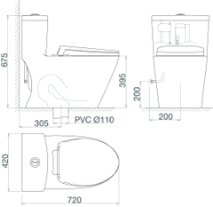 Bàn cầu một khối V62