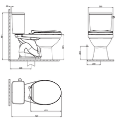 Bàn cầu hai khối V715