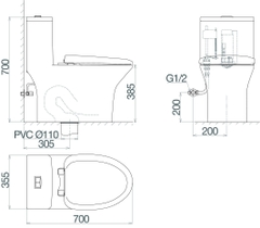 Bàn cầu một khối V72