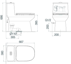 Bàn cầu một khối V816