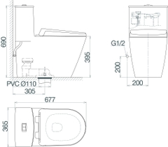 Bàn cầu một khối V817