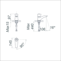 Vòi chậu thấp một lỗ VG106