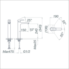 Vòi chậu cao một lỗ VG132.1