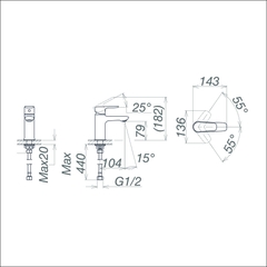 Vòi chậu thấp một lỗ VG132.2