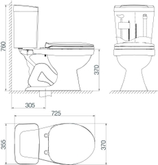 Bàn cầu hai khối VI44