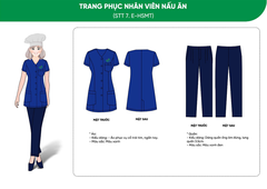 Mẫu Đồng Phục Bếp trong bệnh viện ( Nhân Viên Nấu Ăn)