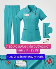 Bộ Đồng Phục Điều Dưỡng Nữ - Bệnh Viện Nhân Dân 115