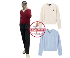 A124 Áo len gấu cổ tim