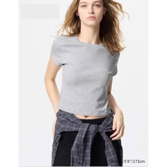 AE03 Áo supima croptop dài Uni