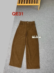 QE31 Quần nhung ống siêu rộng unisex