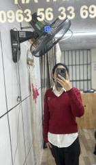 A124 Áo len gấu cổ tim