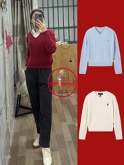 A124 Áo len gấu cổ tim