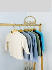 A163 Áo cổ 3 phân trẻ em Mu Zi