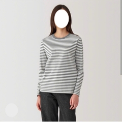AE29 Áo thun cotton cổ tròn tay dài