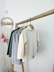 A163 Áo cổ 3 phân trẻ em Mu Zi