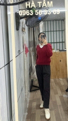 A124 Áo len gấu cổ tim