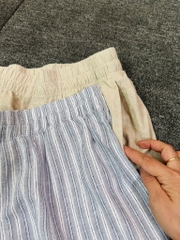 QE09 Quần short linen Old