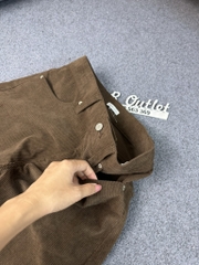 QE31 Quần nhung ống siêu rộng unisex